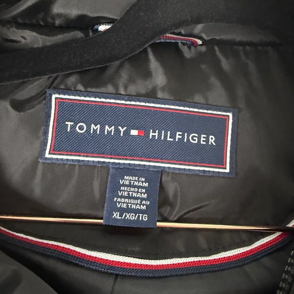 TOMMY HILFIGER Hooded Puffer Trench-coat Black Size XL NEW - Picture 4 of 11